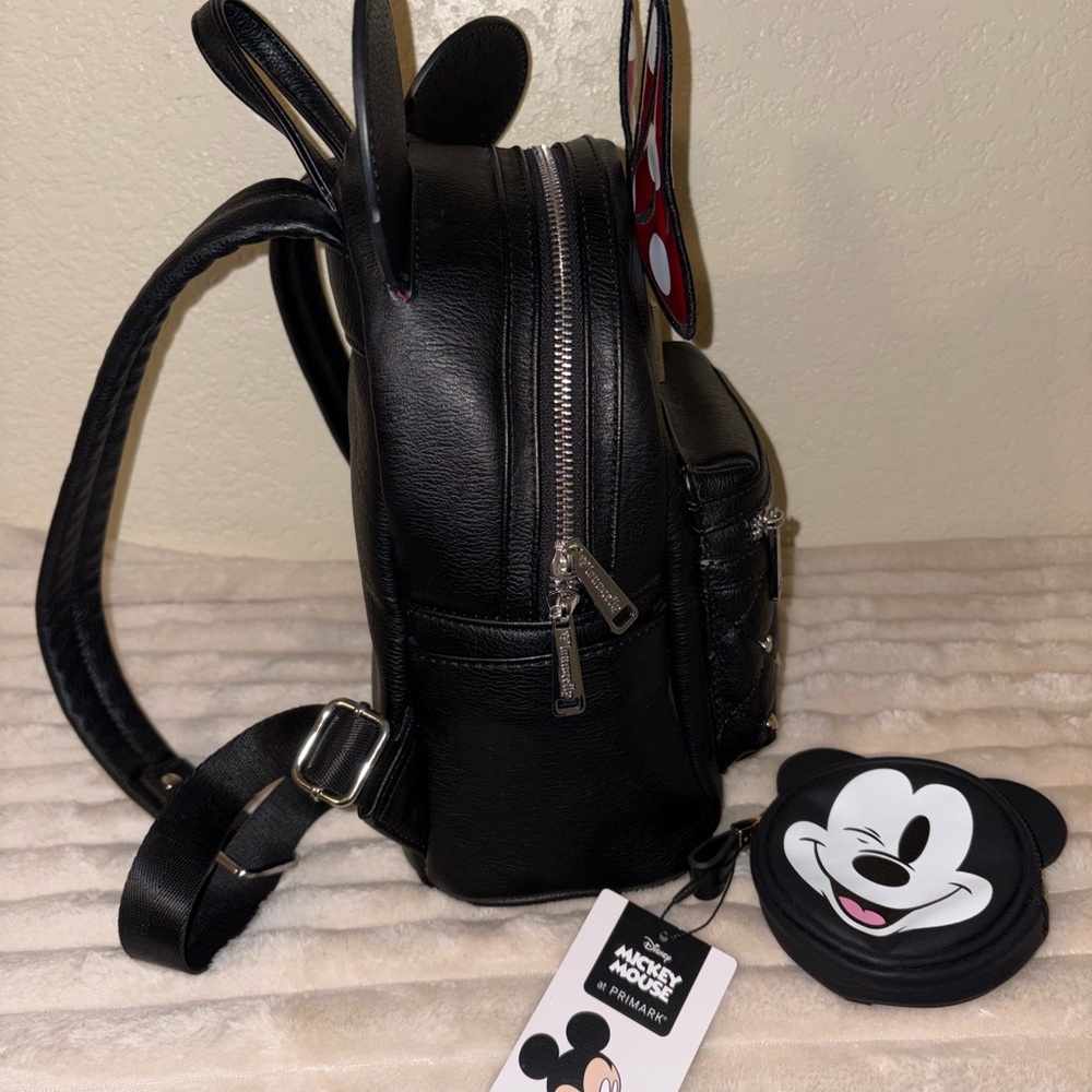 🖤 Loungefly Disney Minnie Mouse Quilted Studded Bow Mini Backpack + Coin Purse - Picture 5 of 8